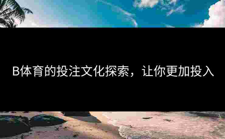 B体育的投注文化探索，让你更加投入