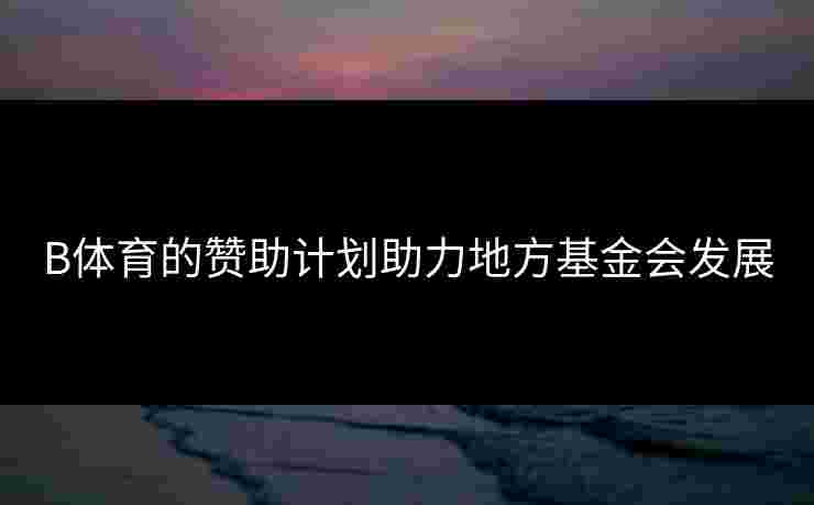 B体育的赞助计划助力地方基金会发展